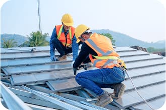 Image Roofers are repairing the roof